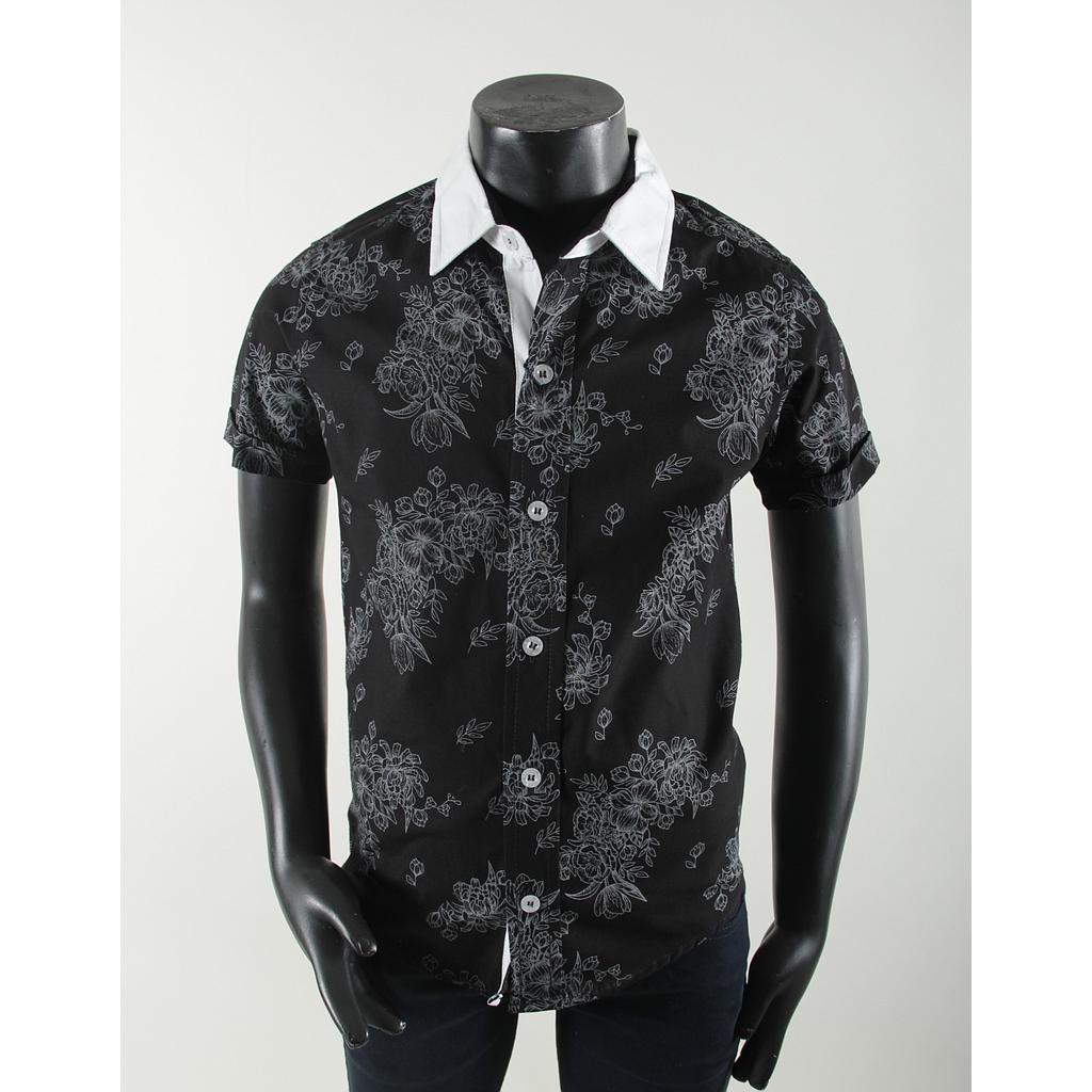 PAQUETE DE 8 PRENDAS CAMISA NIÑO MC NEGRO 001